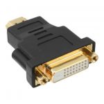 InLine Adattatore HDMI 19pin Type-A maschio a DVI-D 24+1 femmina, supporta segnali digitali e audio, pin dorati  