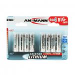 Ansmann EXTREME LITHIUM Batteria AA Stilo al Litio da 1,5V, supporta temperature tra -40 e +60 gradi. 8 pezzi  