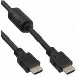 InLine Cavo HDMI High Speed, FullHD 1080p, UHD 2.160p, Type-A maschio/ Type-A maschio, ferrite anti-disturbo, nero, 0,5m  