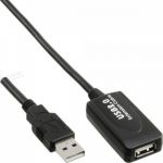 InLine Cavo USB 2.0 Attivo, Type A maschio a Type A femmina, con amplificatore segnale integrato "repeater", nero, 7,5m  