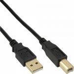 InLine Cavo USB 2.0, Type A maschio a Type B maschio, nero, Pin dorati, 0,5m  