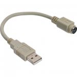 InLine Cavo adattatore da USB Type A maschio a PS/2 Mini Din 6pin femmina, (solo segnali combo USB & PS/2), 0,2m  