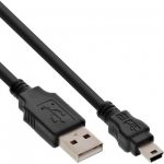 InLine Cavo Mini USB 2.0, Type A maschio a Type Mini-B maschio (5pol.), nero, 2m  