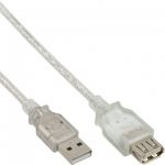 InLine Cavo USB 2.0, Prolunga, Type A, maschio / femmina, trasparente, 2m  