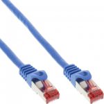 InLine Cavo Patch LAN, S/FTP (PiMf), Cat.6, 250MHz, guaina PVC, CU (100% rame), blu, 0,3m  