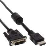 InLine Cavo HDMI maschio a DVI 18+1 maschio, 1,8m, ferrite, nero  