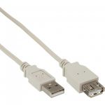 InLine Cavo USB 2.0, Prolunga, Type A, maschio / femmina, beige/grau, 3m  
