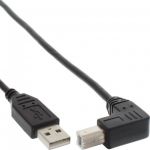 InLine Cavo USB 2.0, Type A maschio a Type B maschio angolato v/basso, nero, 0,5m  