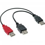 InLine Cavo USB 2.0, Sdoppiatore Y, 2x Type A maschio / femmina, 0,2m  