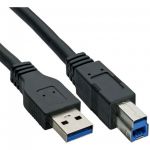 InLine Cavo USB 3.0, Type A maschio a Type B maschio, nero, 1m  