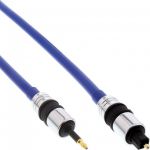 InLine Cavo Audio Ottico Digitale, Jack OPTO 3,5mm maschio a Toslink maschio, 10m, PREMIUM, pin dorati, blu  