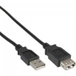InLine Cavo USB 2.0, Prolunga, Type A, maschio / femmina, nero, 1m  