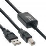 InLine Cavo USB 2.0, Attivo, Amplificatore segnale "Repeater", Type A maschio  a Type B maschio, 10m  