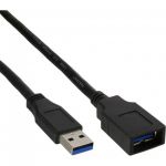 InLine Cavo USB 3.0, Type A maschio / femmina, nero, 0,5m  