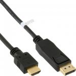 InLine Cavo DisplayPort maschio a HDMI maschio, 2m, pin dorati, nero  