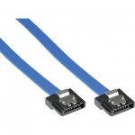 InLine Cavo SATA III (6Gb/s), SATA a SATA, 0,3m, basso profilo, chiusura a scatto, blu  