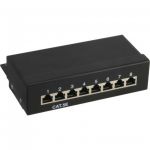 InLine Patch Panel Cat.5e, 8-porte, installazione tavolo/parete, nero, RAL9005  