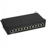 InLine Patch Panel Cat.5e, 12-porte, installazione tavolo/parete, nero, RAL9005  