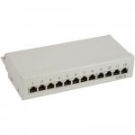 InLine Patch Panel Cat.6, 12-porte, installazione tavolo/parete, grigio chiaro, RAL7035  