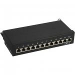 InLine Patch Panel Cat.6, 12-porte, installazione tavolo/parete, nero, RAL9005  