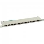 InLine Patch Panel Cat.6, 24-porte, 48,26cm (19"), 0.5HE, grigio chiaro, RAL7035  