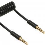 InLine Cavo Audio, Jack 3,5mm 4pin maschio a Jack 3,5mm 4pin maschio, 2m, Standard nero, pin dorati, Estensibile, Spirale  