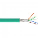 InLine Cavo LAN Cat.6A (10Giga), S/FTP (PIMF), 4x2xAWG 26/7 (flessibile), CU (100% rame), 500Mhz, guaina HalogenFree verde, Pul  