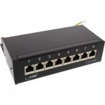 InLine Patch Panel Cat.6A, 8-porte, installazione tavolo/parete, nero RAL9005  