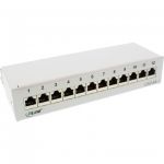 InLine Patch Panel Cat.6A, 12-porte, installazione tavolo/parete, grigio chiaro, RAL7035  