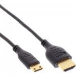 InLine Cavo High Speed HDMI Ethernet Mini C maschio a HDMI A maschio, 0,5m, Superslim Premium, contatti dorati, nero  