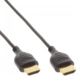 InLine Cavo High Speed HDMI Ethernet maschio / maschio, 1m, Superslim, contatti dorati, nero  