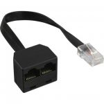 InLine Accoppiatore ISDN da ingresso RJ45 maschio su cavo a 2 uscite RJ45 femmina senza resistenza pull-up, 8P4C, c.a 15cm  