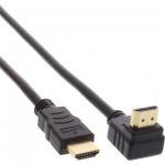 InLine Cavo High Speed HDMI Ethernet maschio / maschio, 1,5m, angolati 90Â°, contatti dorati, nero  