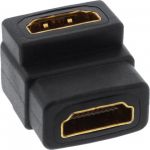 InLine Adattatore HDMI femmina a HDMI femmina, contatti dorati, angolato 90Â°  