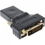 InLine Adattatore HDMI femmina a DVI-D 24+1 maschio, contatti dorati, orientabile 180Â°  