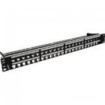 InLine Patch Panel Cat.6A 48-porte, Snap-In Keystone (senza frutti), 48,26cm (19"), 1HE, nero  