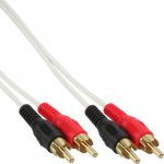 InLine Cavo Audio 2x RCA maschio / maschio, dorato, bianco, 7m  