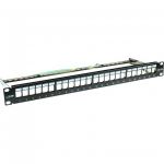 InLine Patch Panel Cat.6A 24-porte, Snap-In Keystone (senza frutti), 48,26cm (19"), 1HE, nero  