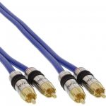 InLine Cavo Audio 2x RCA maschio / maschio, 20m, schermato, dorato, PREMIUM  