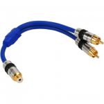 InLine Cavo Audio Sdoppiatore 1x RCA femmina a 2x RCA maschio, 0,25m, Y Form, schermato, dorato, PREMIUM  