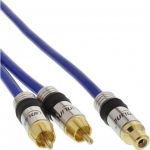 InLine Cavo Audio Sdoppiatore 1x RCA femmina a 2x RCA maschio, 5m, Y Form, schermato, dorato, PREMIUM  